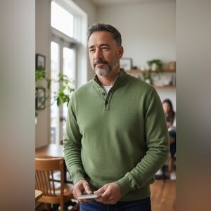 Harry Rosen - Green Men's Zip-Up Sweater